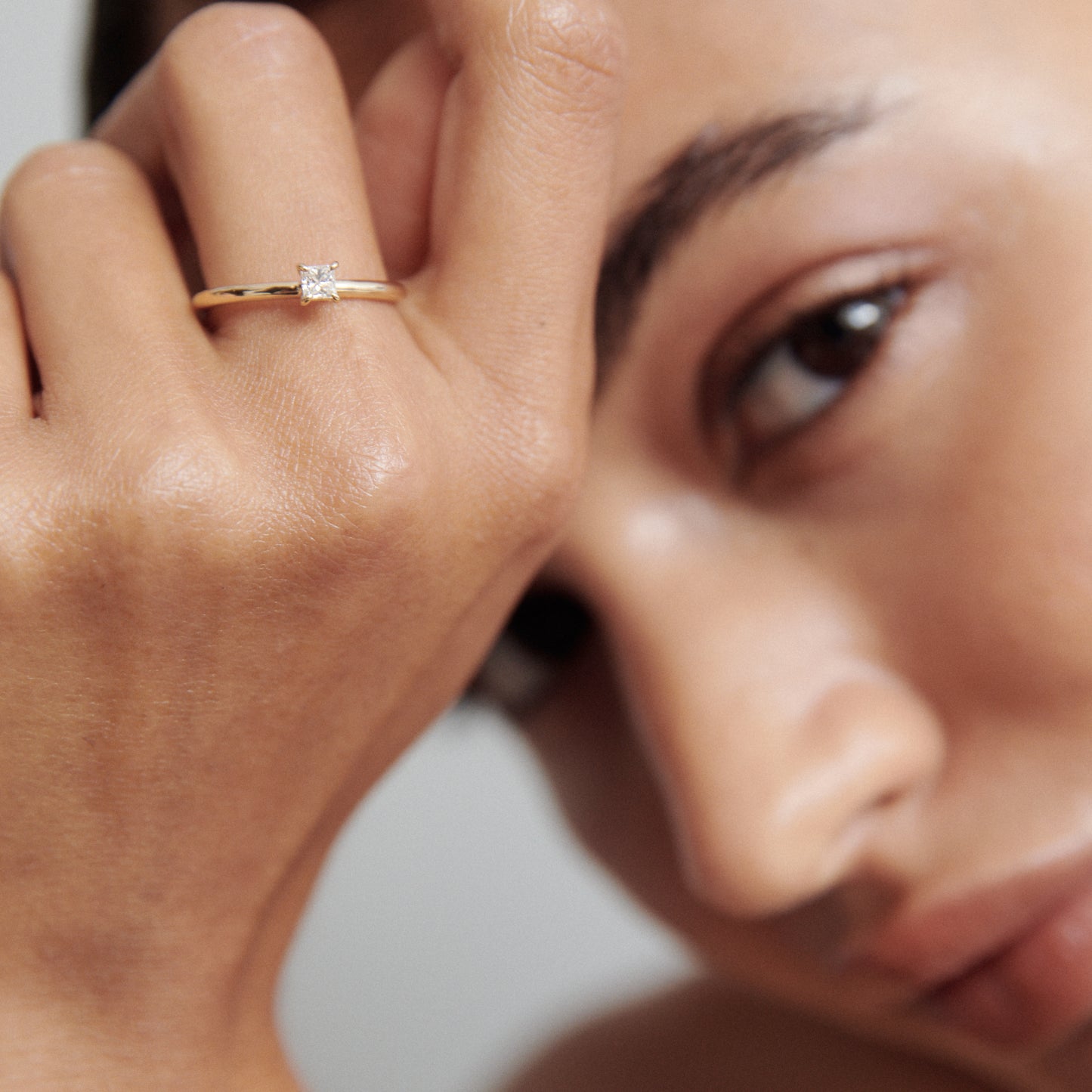 Stunning 0.2 CT Princess Moissanite Engagement Ring with Solitaire Design 1